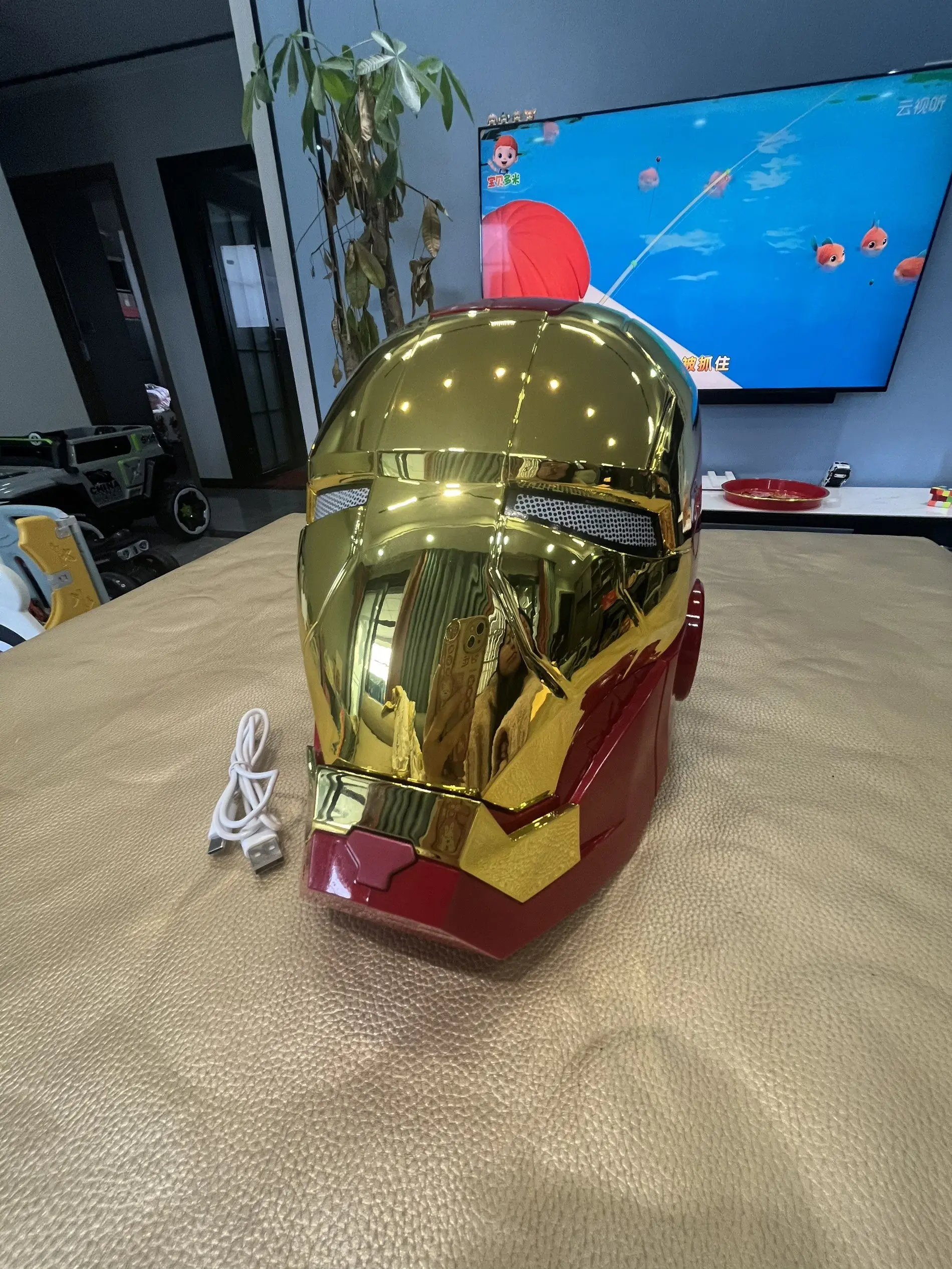 2026 New Iron Man Helmet 1:1 Electric Wearable Voice Control Anime Peripheral Model Collectible Prop Adult Role‑Play Birthday Gi