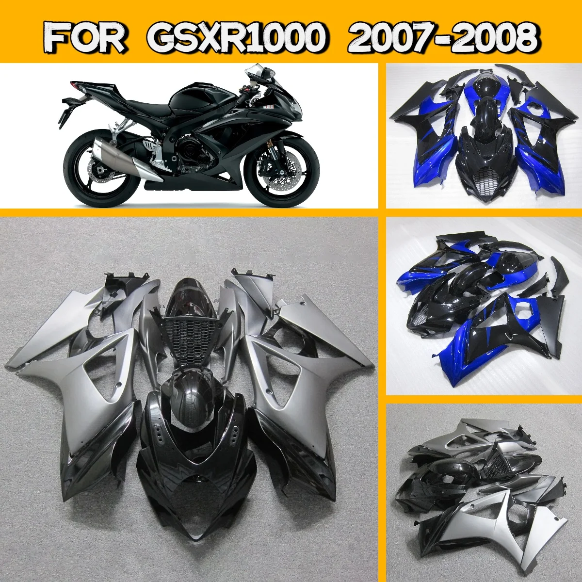 

Комплект обтекателей для мотоцикла Suzuki GSXR 1000 (2007-2008) из литых панелей, новый стиль, для моделей 07-08 GSXR1000
