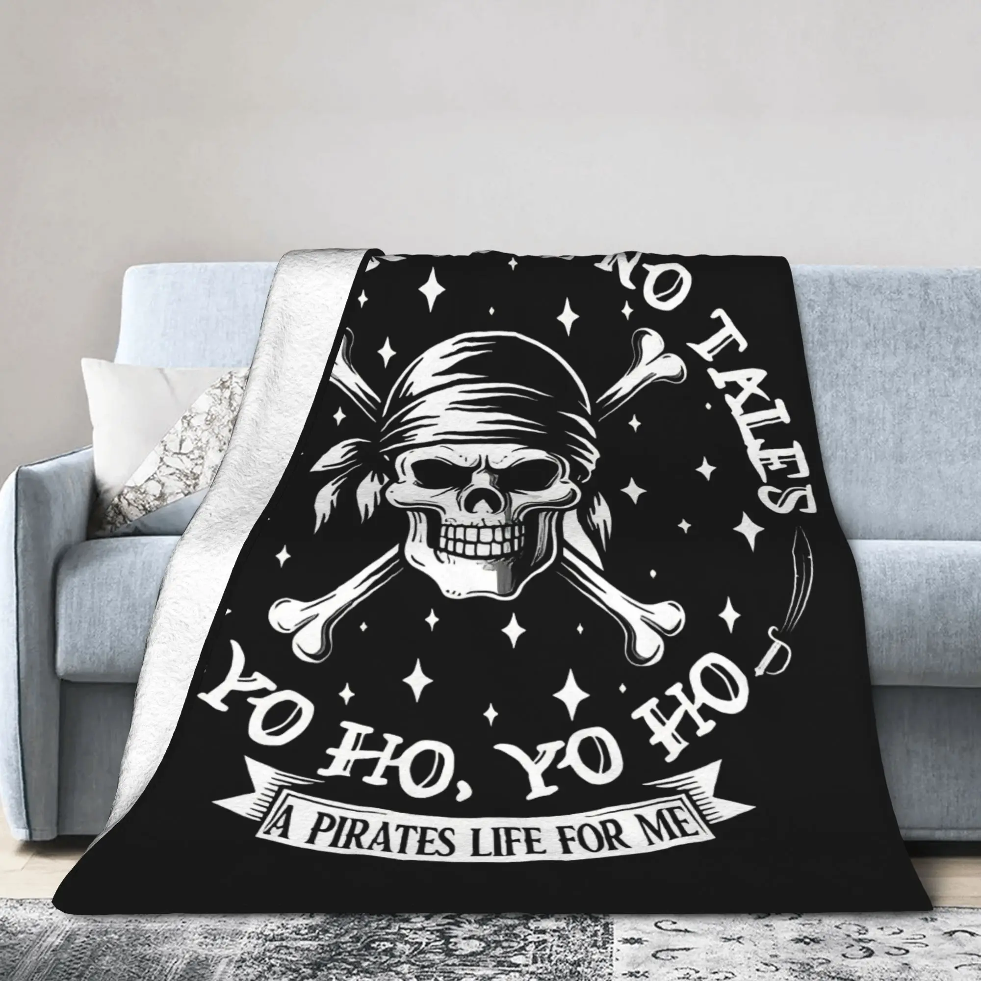 

Pirates of the Caribbean Skull and Swords Blankets Movie Fuzzy Throw Blankets Bed Printed Soft Warm Bedspreads Multifunction