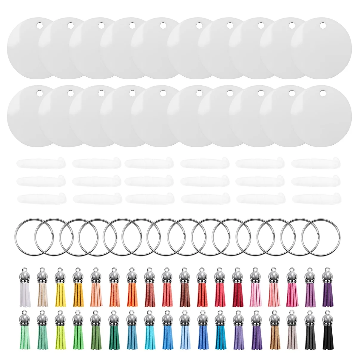 

A69G-Sublimation Blank Keychains, MDF Keychain Decorative Label Set
