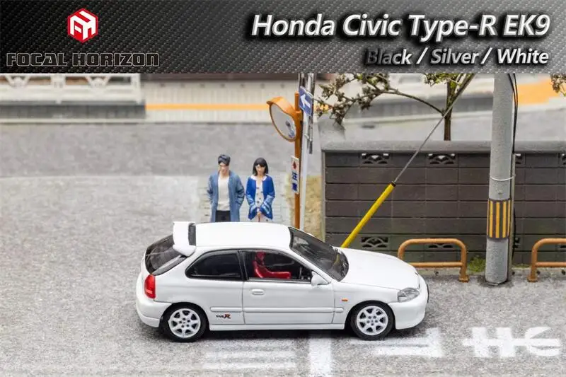 Focal Horizon FH 1:64 Civic Type-R EK9 White Silver Black limited999 Diecast Model Car