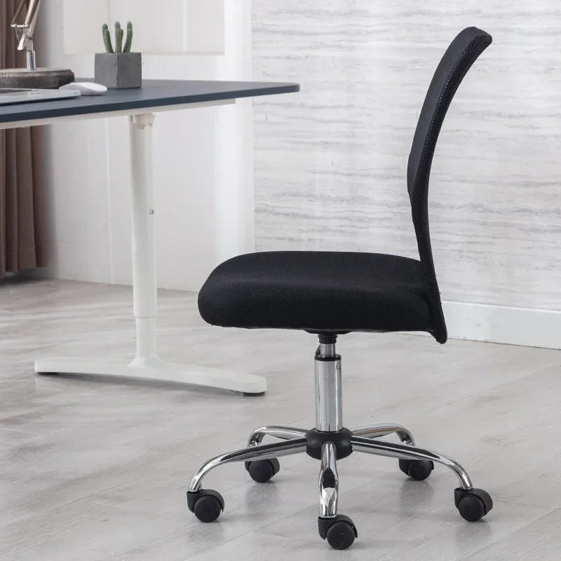 Ergonomic Vinyl Mesh Task Chair Mid-Back Office Chair Home Desk Chair White Computer Chairs Breathable Office Seating