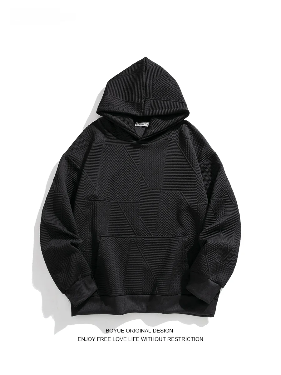 

Новая осенняя толстовка Boyue с капюшоном, однотонная, повседневная, модная мужская куртка в стиле ретро, удобные прямые леггинсы