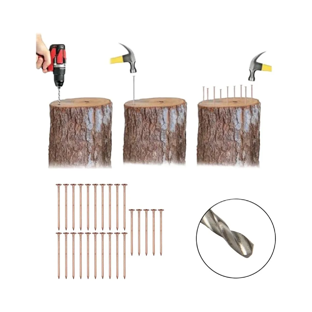 3 Inch Copper Nails For Tree Stump Killing Removal Spikes Hardware Garden Tool