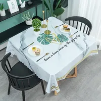 Northern Printing Square PVC Printed Tablecloth Waterproof Oilproof Kitchen Dining Table Colth Cover Mat Oilcloth Antifouling