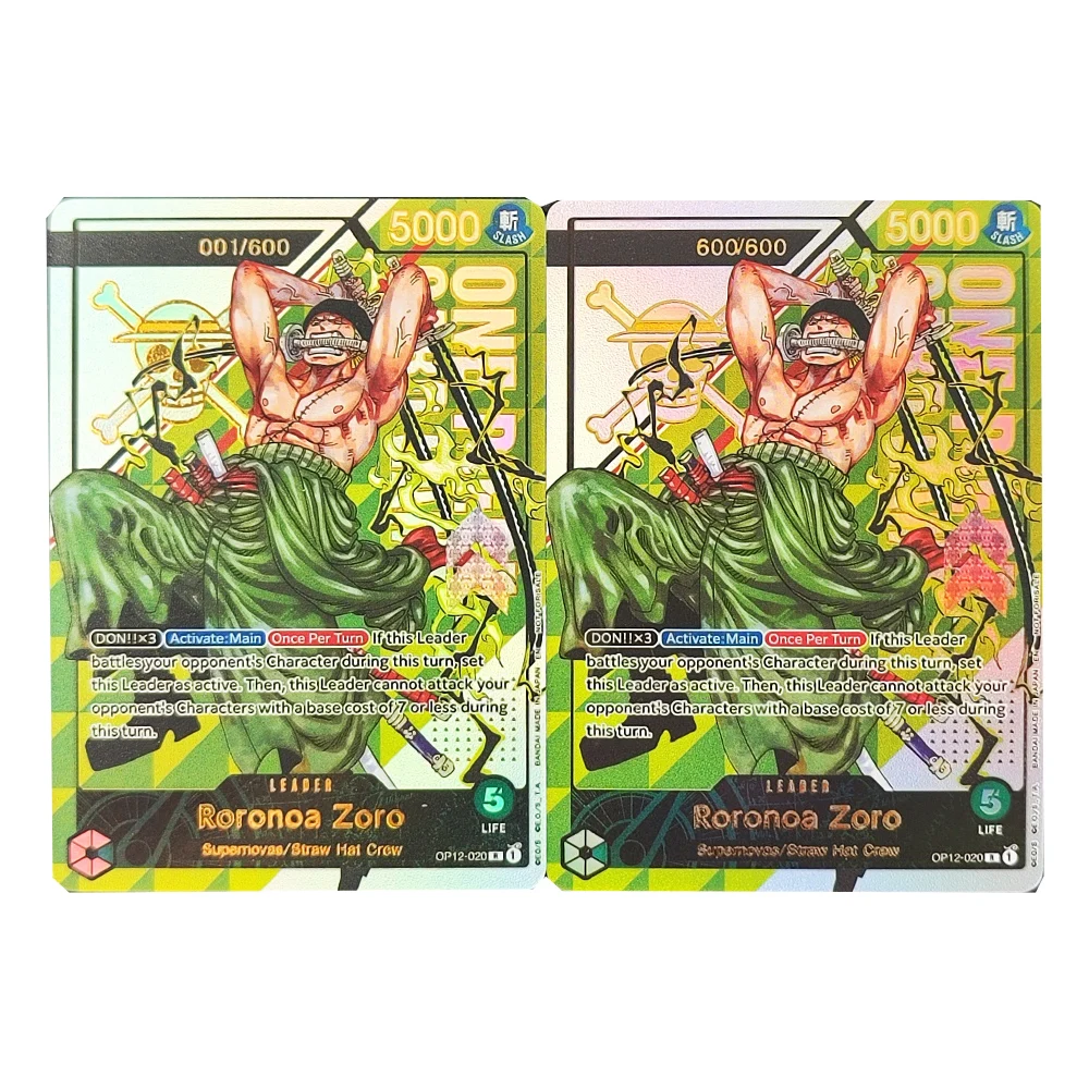 

2 шт./компл. 63X88 мм Diy Self Made One Piece Roronoa Zoro Collection Card Преломление Color Flash Opcg 12 Zoro Аниме Карты Подарочные Игрушки