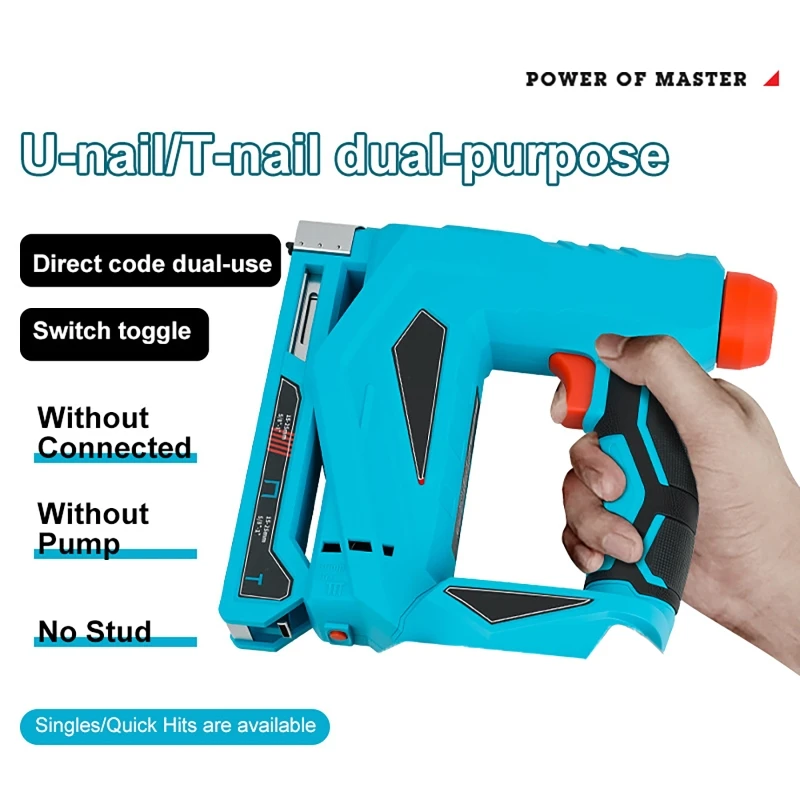 2 in 1 Electric Nailer with 2000 Staples Cordless Stapler Rechargeable Wireless Dual-Purpose Air Nail Gun For Makita 21V Battery view 5