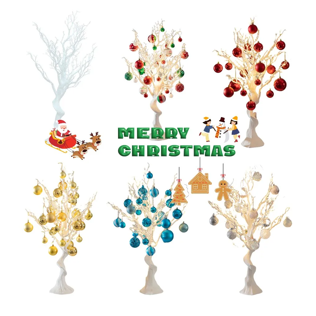 

Christmas Tree Desktop Decoration Simulation White Branch Tree Shopping Mall Window Display Hotel Scene Layout Christmas Decor