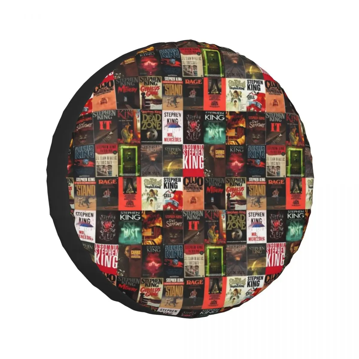 

Stephen King Book Cover Collage Spare Tire Cover for Jeep SUV RV 4WD Pajero 4x4 Wheel Protector Covers 14" 15" 16" 17" Inch