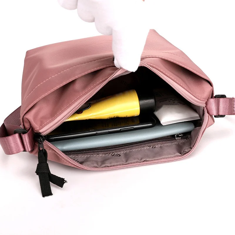 Korean Simple Crossbody Bag for Women 2024 Nylon Waterproof Female Handbags Girl Student Shoulder Messenger Book Bag Satchels