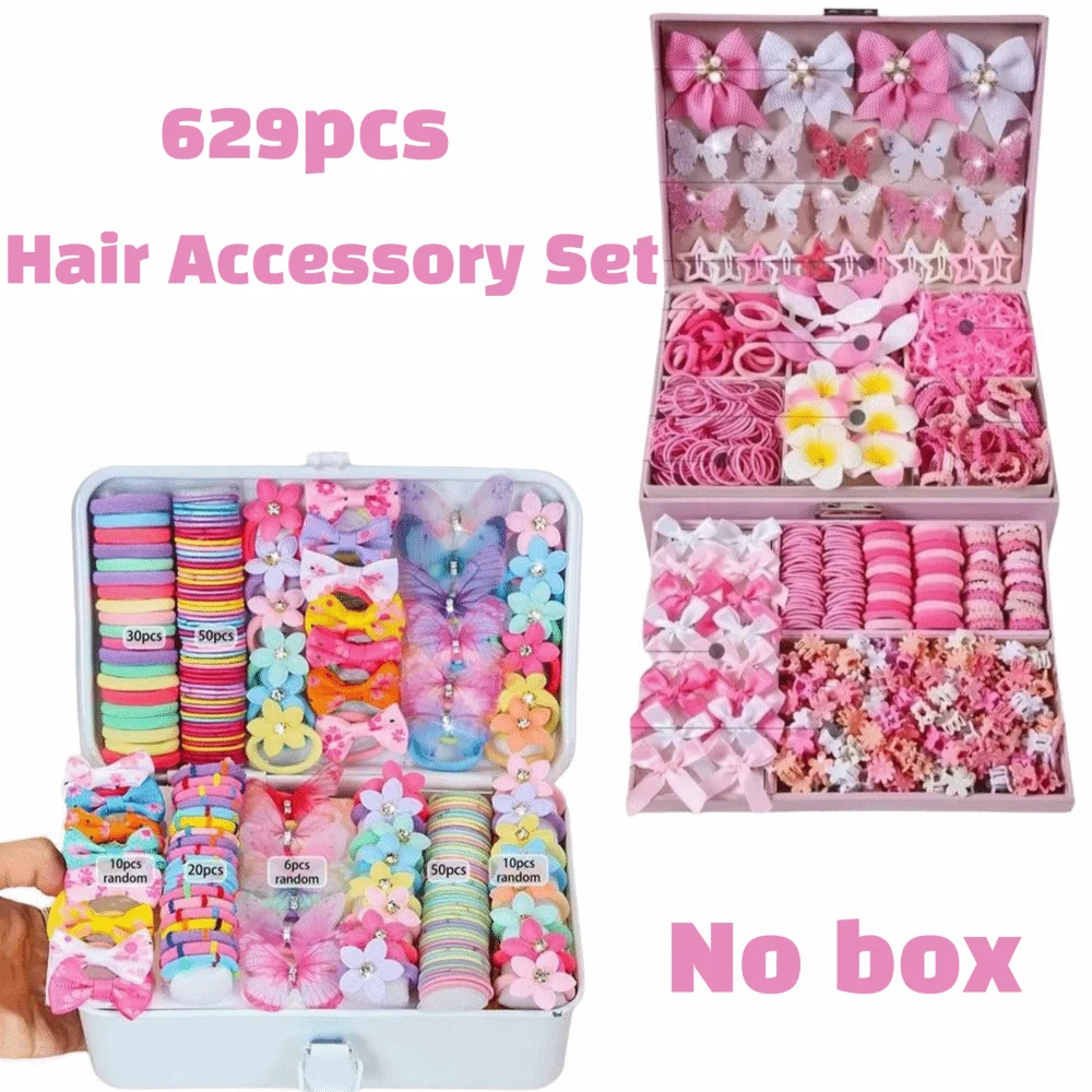Frangipani Hochelastisches Haarschmuck-Set Schonende Haarklammern Bunte Haarspangen Prinzessinnen-Geschenkset