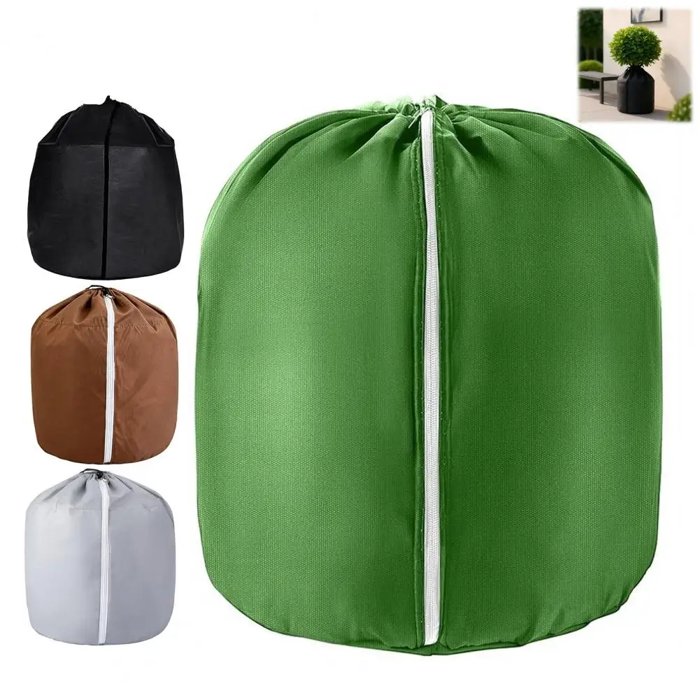 Flower Pot Insulation Cover, Winter Planter Insulation Wrap with Drawstring, Oxford Fabric Frost Protection Wrap for Outdoor Pot