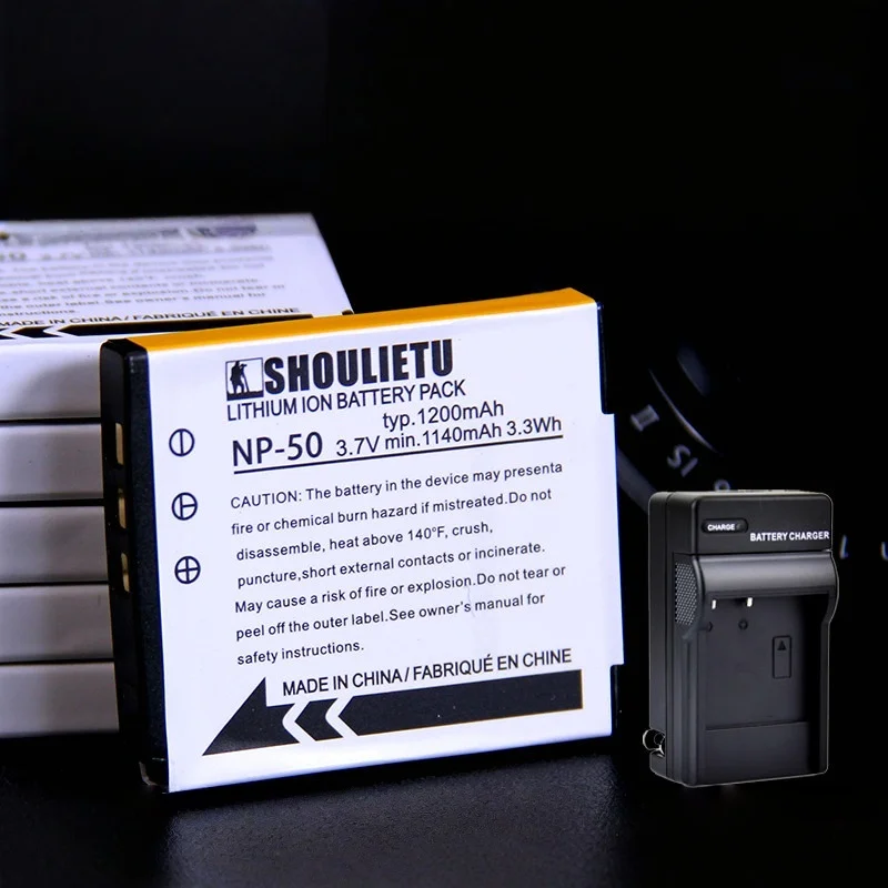 NP-50 3.7V 1200mAh 3.3Wh Camera Battery for F305 F200 F85 F75 F800 F900 NP50A Replace Rechargeable Lithium Battery