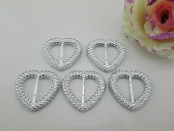 10pcs Clear Double Heart Wedding Invitation Acrylic Buckle 20mm