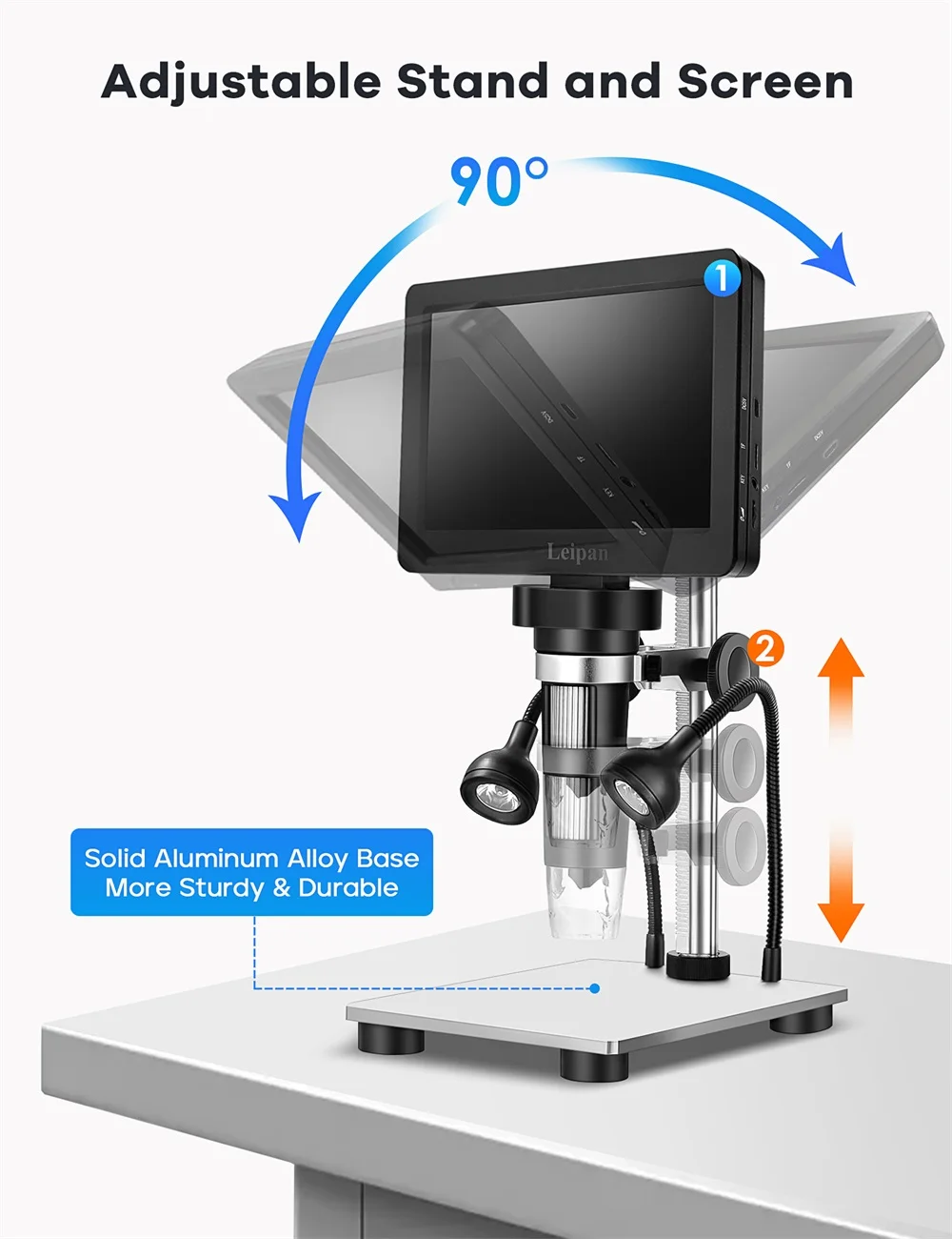 DM9 7 pollici LCD 1080P HD microscopio professionale 1200X microscopi digitali strumenti di ingrandimento della moneta per la saldatura elettronica