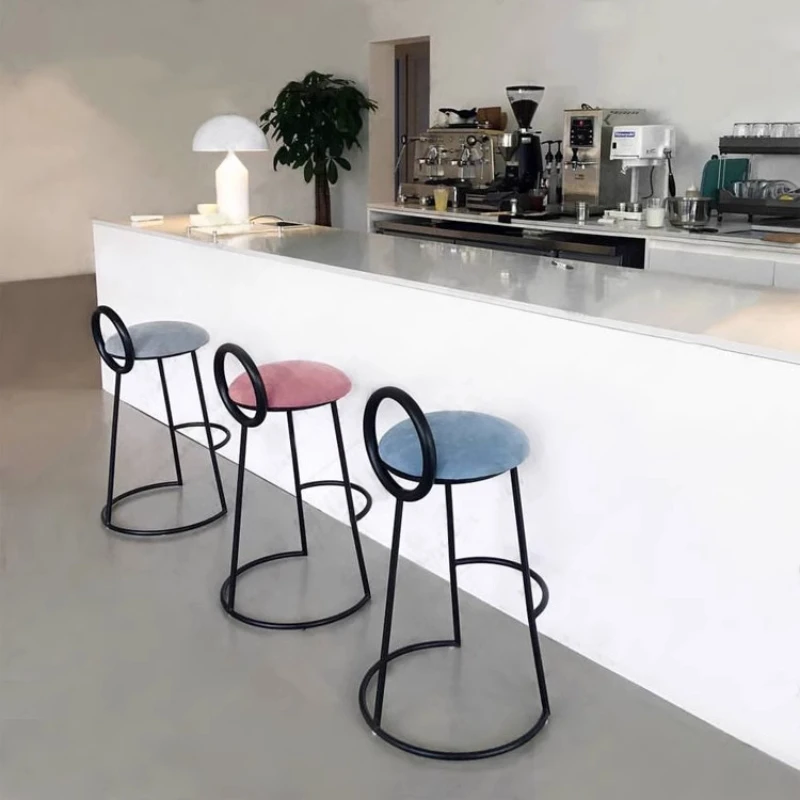 

Backrest Single Bar Chairs Salon Minimalist Unique Counter Ergonomic High Chairs Iron Party Lounge Sillas De Bar Home Furniture