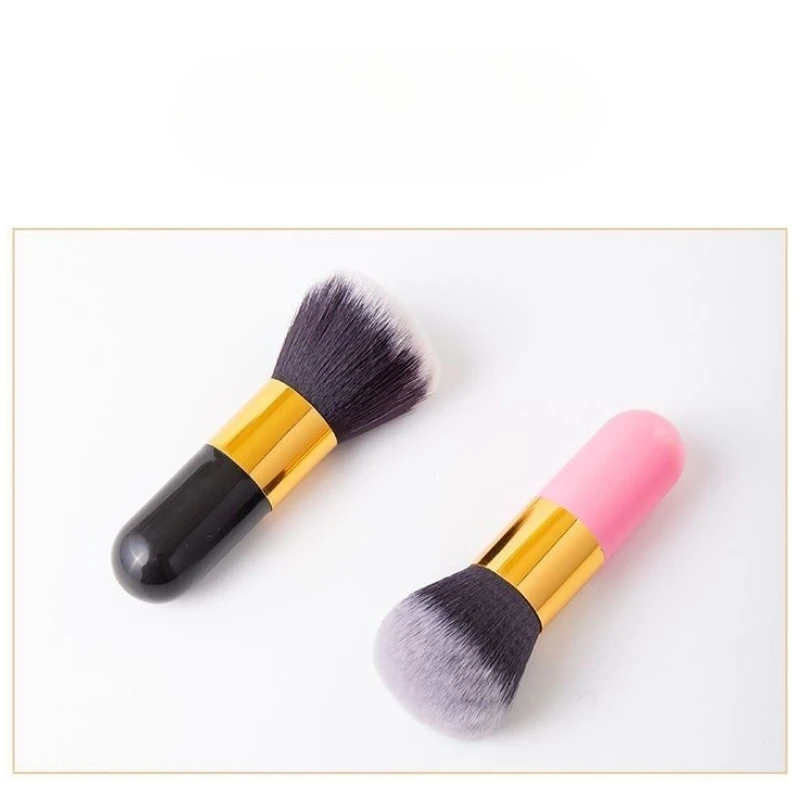 1 قطعة مقبض دائري كبير متعدد الوظائف ماكياج فرش فتاة سوداء المهنية مسحوق الأساس أحمر الخدود فرشاة اكسسوارات التجميل #5