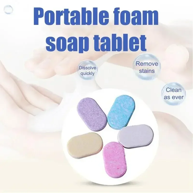 

5pcs 4g/pc Solid Foam Hand Washing Tablets Lemon Rose Lavender Cleaning Hand Sanitizer Disinfection Effervescent Soap Tablet