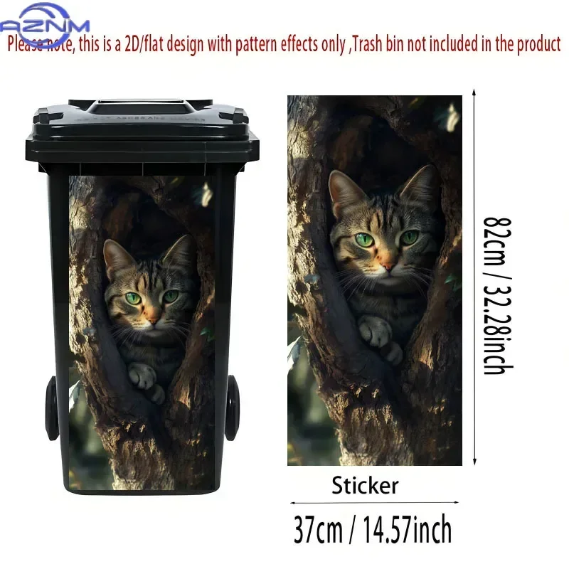 Household Dustbin 2D Printed Decor Decal Eye‑catching Ornament for Daily‑use Trash Can