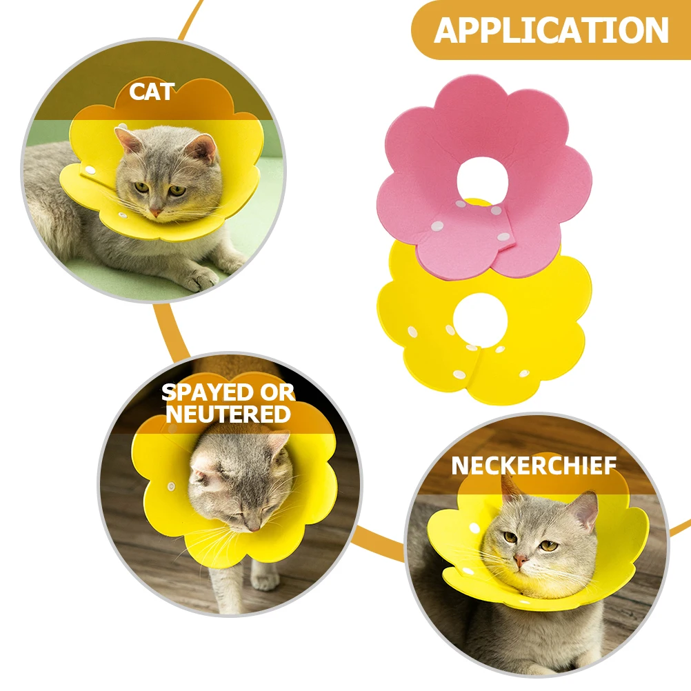 

2Pcs Soft EVA Pet Collars Cone Protective Cover Anti Licking Recovery Neck Decor Durable Breathable Dog Cat Supplies