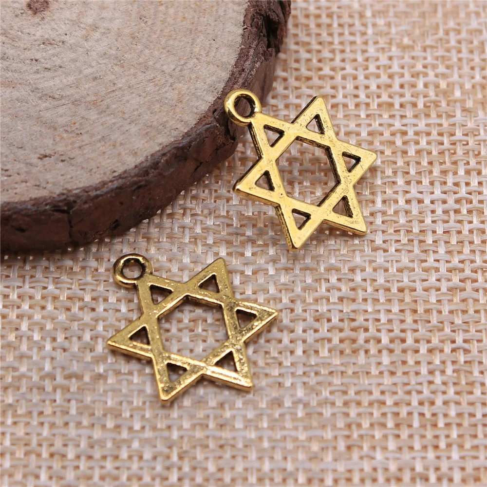 WYSIWYG 20pcs 21x16mm 3 Colors Star Of David Charms Pendants Star Charms Pendant