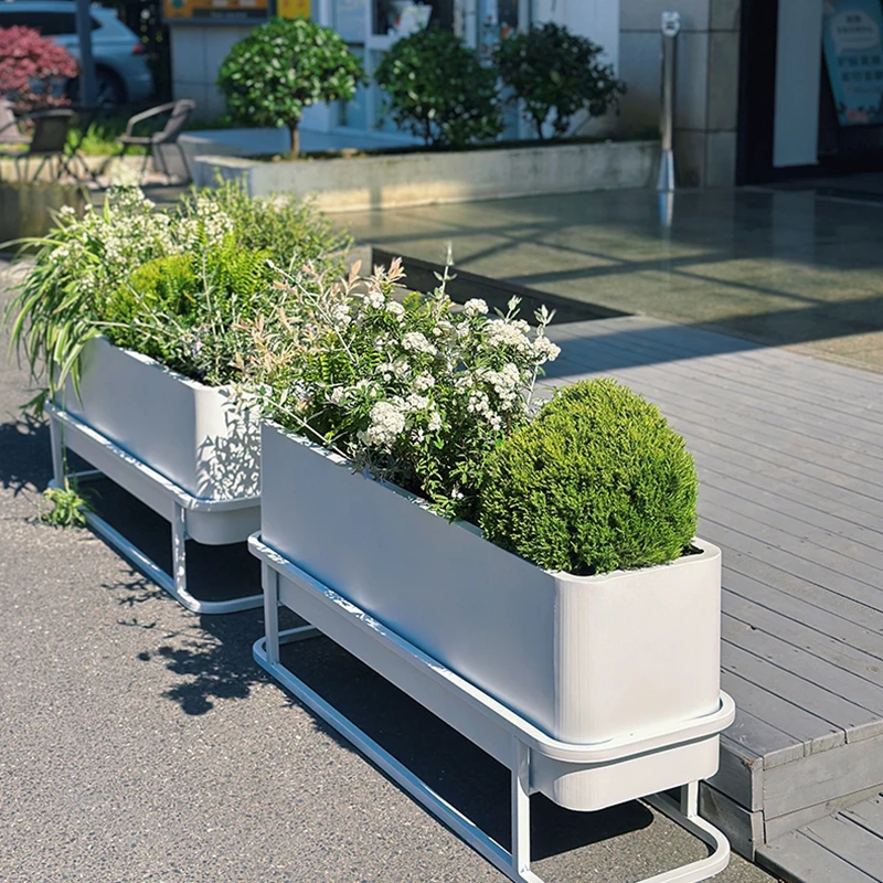 a forMost Popular Powder Coated Durable Rectangular Large Planter Stand Indoor Outdoor Garden Flower Pots