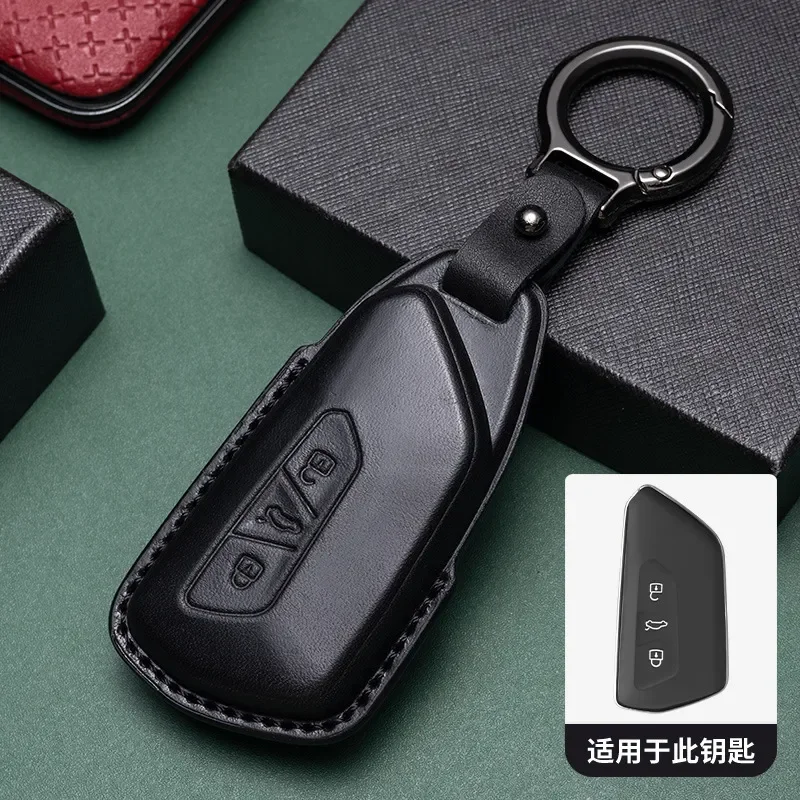 for Volkswagen CC Sagitar Bora Polo Lamando Golf Lavida Magotan Passat Car Key Cover Genuine Cowhide Leather Key Case view 4