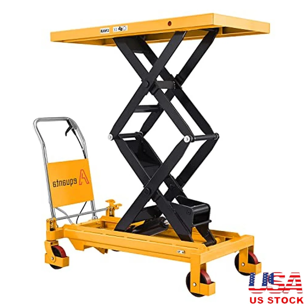 Multi-Function Hydraulic Mobile Lift Table Cart 59 "ความสูง 1760lbs ความจุโลหะผสมเหล็กการก่อสร้าง 48" ขนาดตาราง Heavy Duty