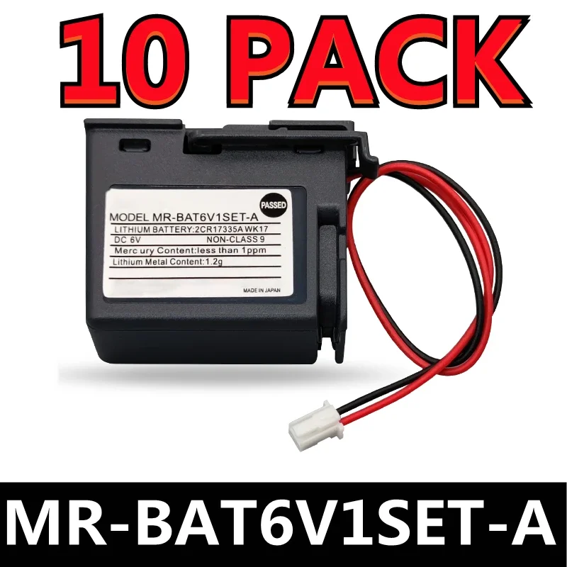 

10 PACK Original NEW MR-BAT6V1SET-A For Servo 2CR17335A WK17 6V PLC Lithium Battery With Connectors