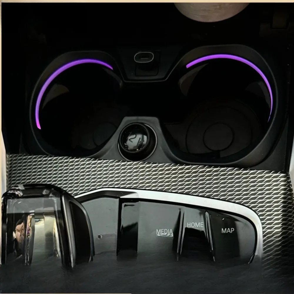 For BMW 5 Series 3 4 Series X3 iX3 6GT 2018-2023 Cup Holder LED Ambient Light Sync Smart RGB Color Changing Car Accessories Part