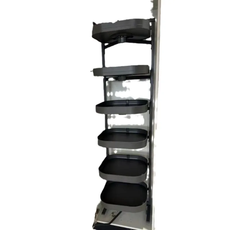 6-Tier Aluminum Tall Cabinet Pull Out Basket, 360° Revolving Storage Organizer for Kitchen Deep Pantry Cabinet