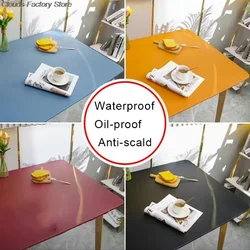 New Waterproof Oilproof Tablecloth PU Leather Table Cover Student Desk Mat Office Decor Protector Custom Elasticity Table Cloth
