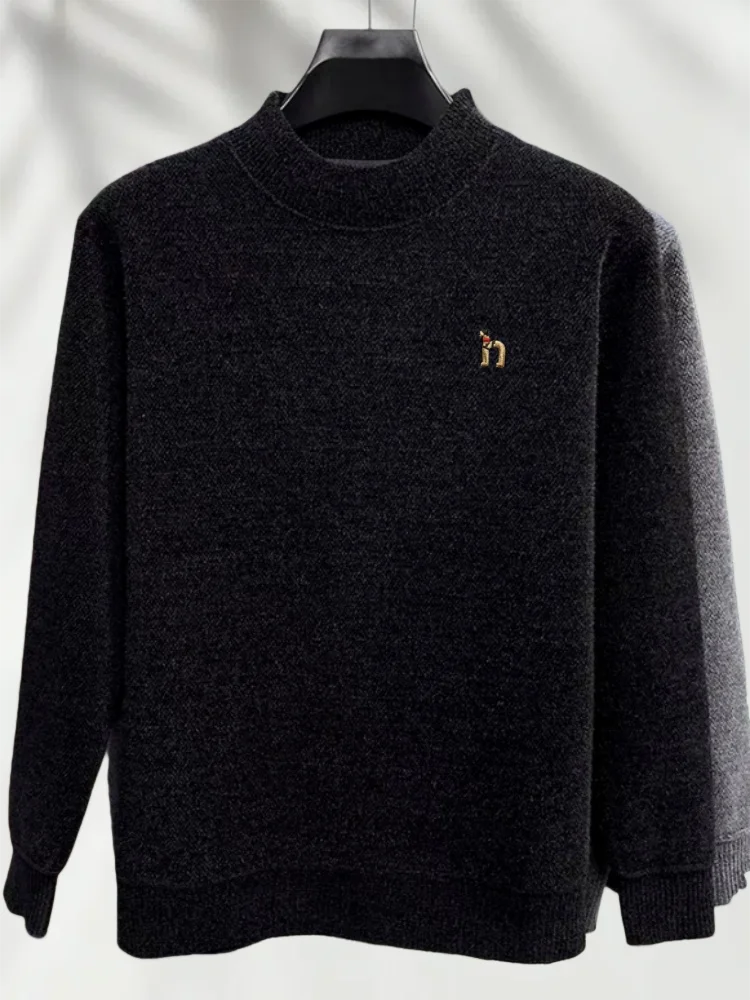 Pullover da uomo lavorato a maglia in peluche caldo di alta qualità marchio di lusso comfort girocollo maglione ricamato per cani da cartone animato moda stile coreano