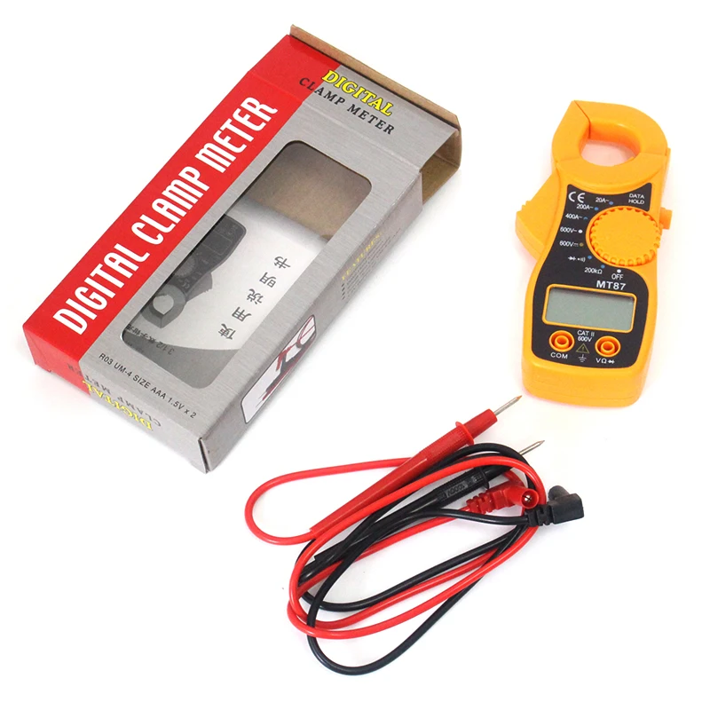 MT87 3 1/2 Digits Digital Multimeter Clamp Meter AC DC Current Voltage Tester Voltmeter Ammeter Ohmmeter Diode Continuity Tester