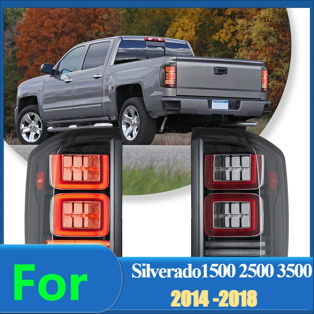 Set FULL LED Tail Lights For Silverado1500 2500 3500 2014-2018 W/Animation,enhancing the car's personalization and safety