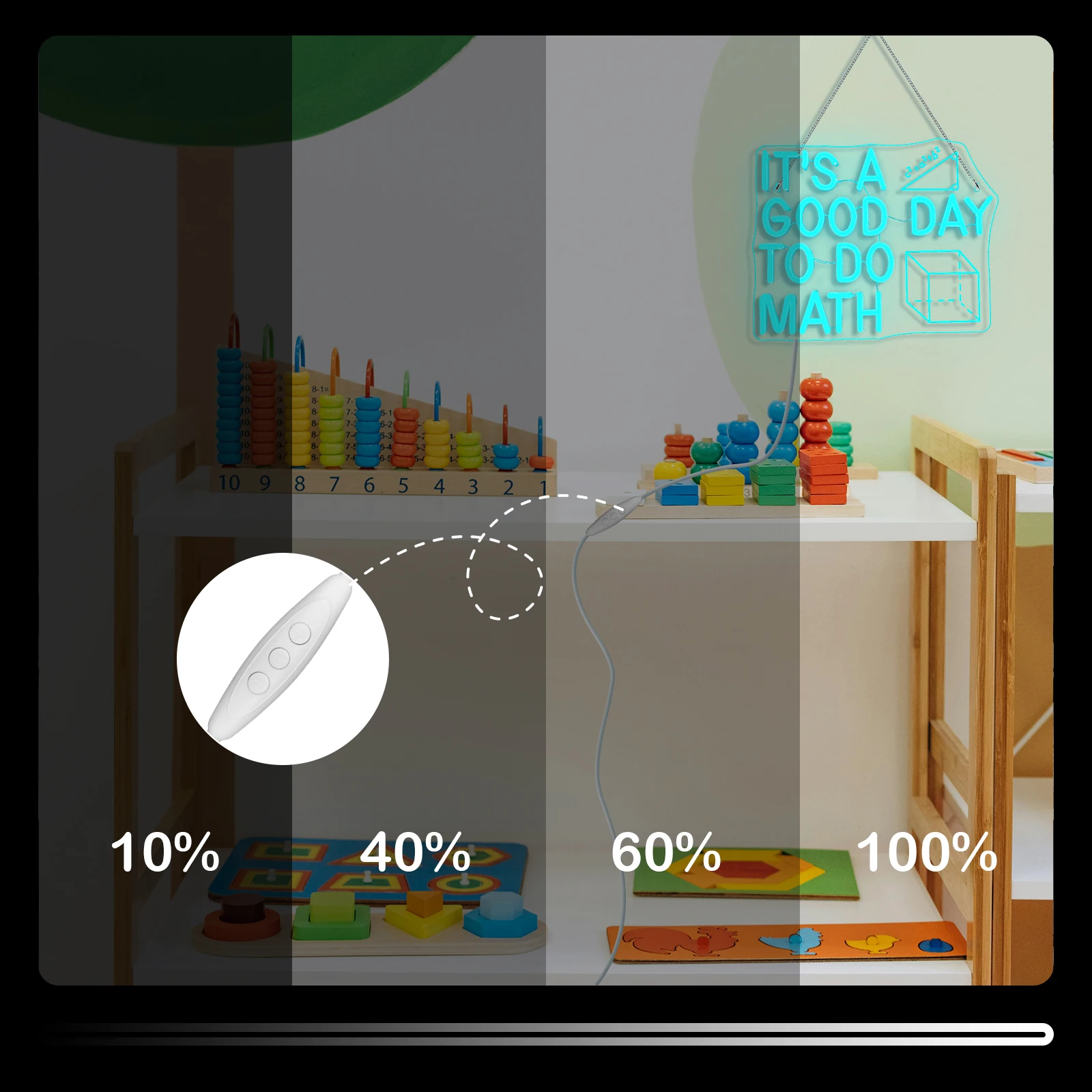 It's A Good Day To Do Math Neon Sign USB-Powered Light Sign Wall Decor for Classroom Math Teacher Gift Home Office Study Room 