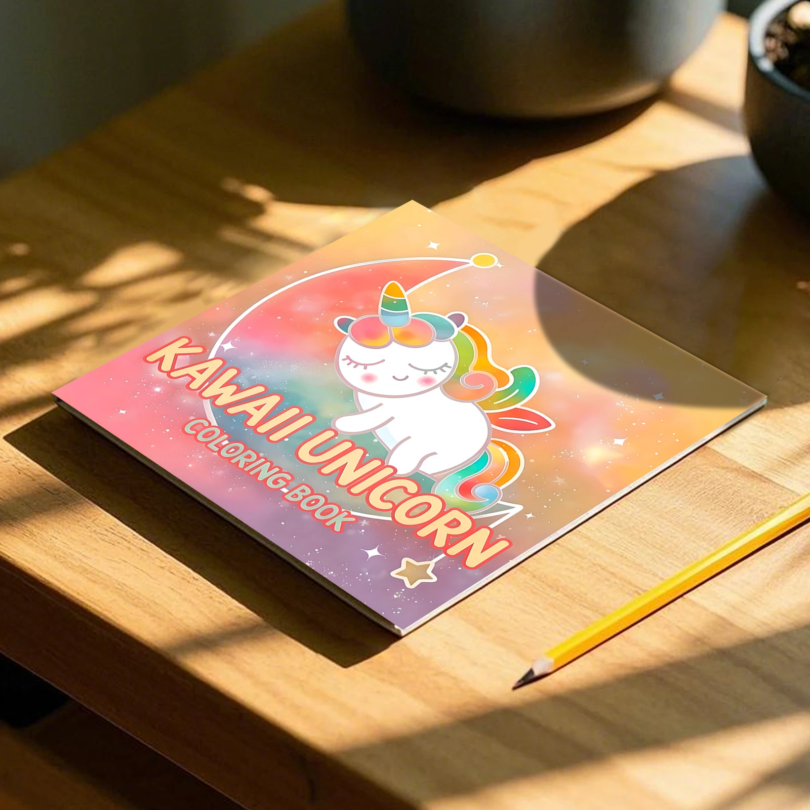 24 Pages Kawaii Cartoon Coloring Book for Adults - Cute Fantasy & Whimsical Designs Anti-Stress Relaxation Art Therapy Book