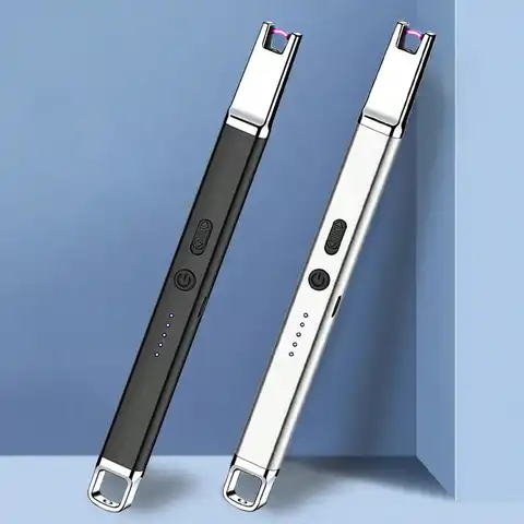 Windproof Arc Plasma Electric Lighter 2 Pack With LED Lighting, Electronic Lighters For BBQ Camping, Grill, Candles, Kitchen Cooking (USB Rechargeable)