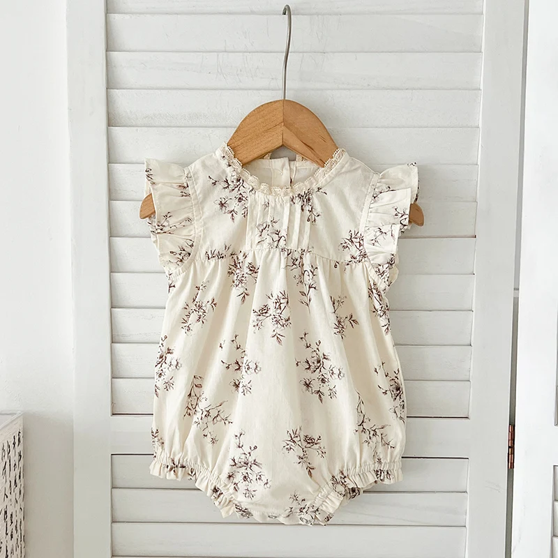 Family Matching Sister Clothing  Summer Baby Girls Clothes Dress Sleeveless Lace Floral Princess Girl Dress Baby Romper Outfit