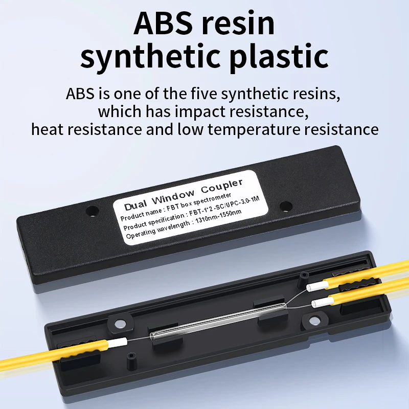مقسم الألياف الضوئية SCUPC/SCAPC/FCUPC (اختياري) 1X2 PLC مقسم الألياف البصرية PCL تفتق نوع الفاصل FTTH مقسم بصري