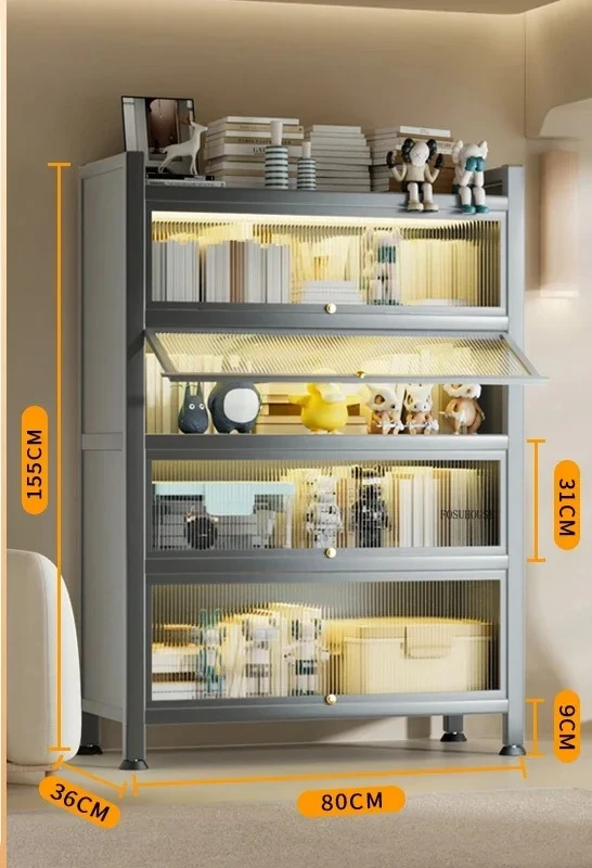 Modern Multi-layer Kitchen Cabinet for Living Room Simple Flip-top Cabinets Convenient Metal Design Storage Locker for Kitchen