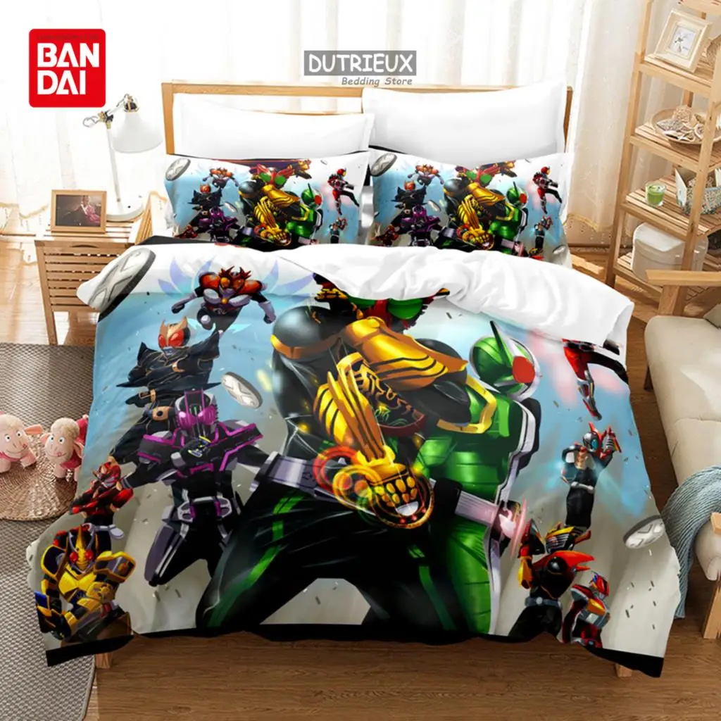 Bandai Cartoon Kids Kamen Rider Bedding Set Quilt Duvet Cover Sets Home Decor Twin Single Queen King Anime Gift