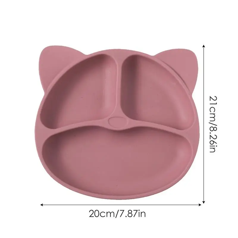 Silicone Toddler Plate Silicone Dishes Plates Anti-Slip With Suction Base Multi-Functional Dishes Dishwasher Safe Children