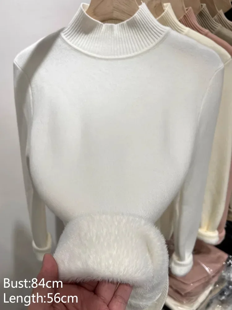 

Новый осенне-зимний элегантный женский свитер с полуводолазкой и длинными рукавами, модная однотонная трикотажная рубашка