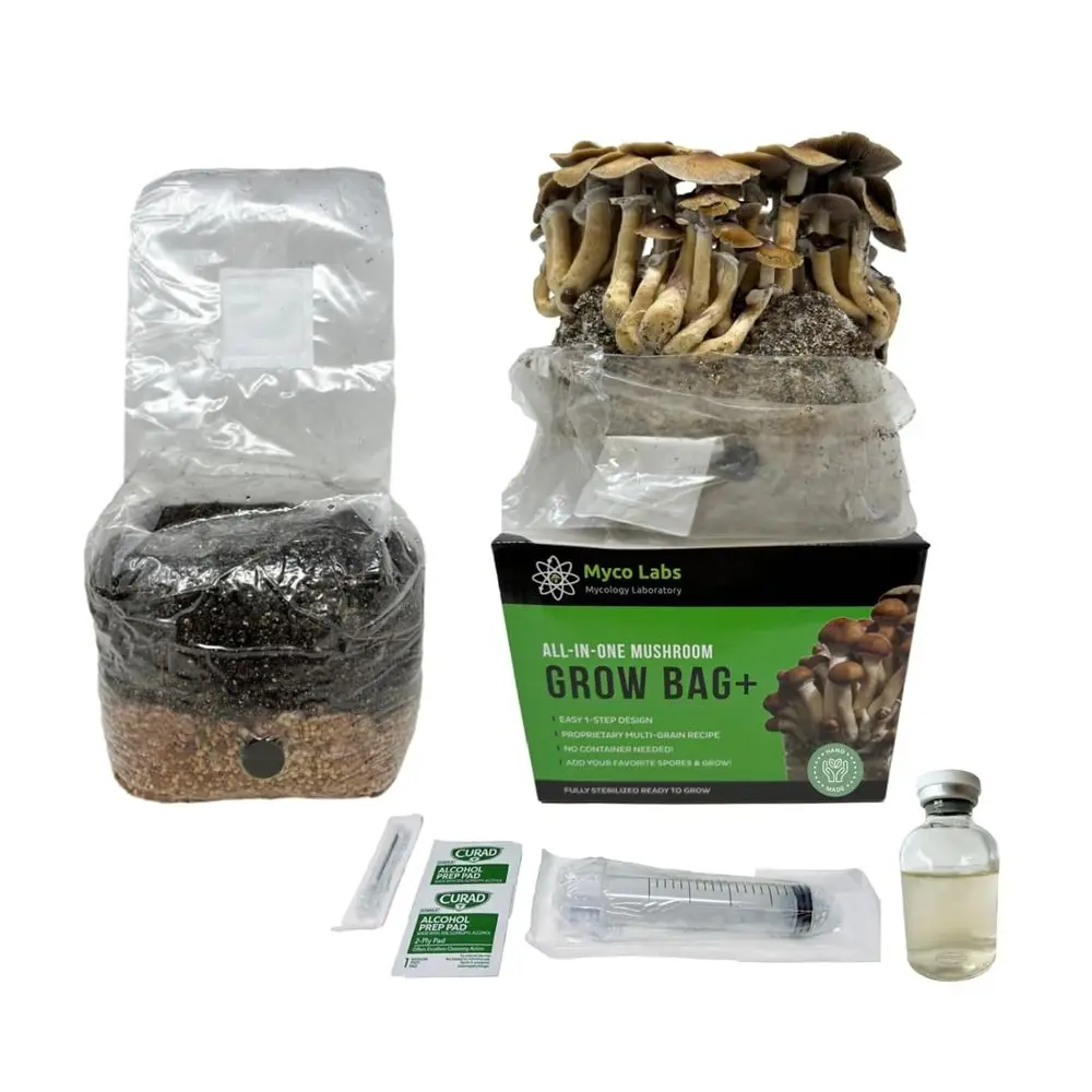 All-in-One Mushroom Grow Bag or Manure Loving Mushrooms + Spore Germination Jar (4LB)
