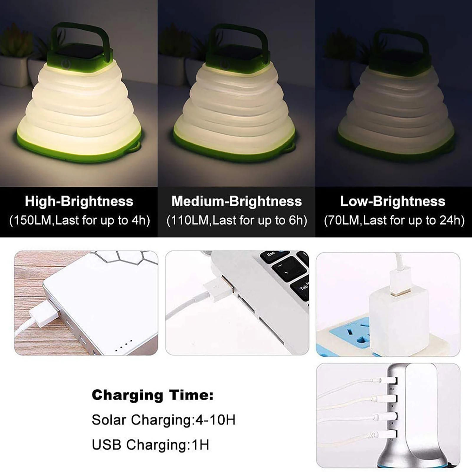 Solar Camping Light Outdoor Flashlight Portable USB Lamp Folding Bubble Mini Emergency Light for Outdoor Climbing  Lighting