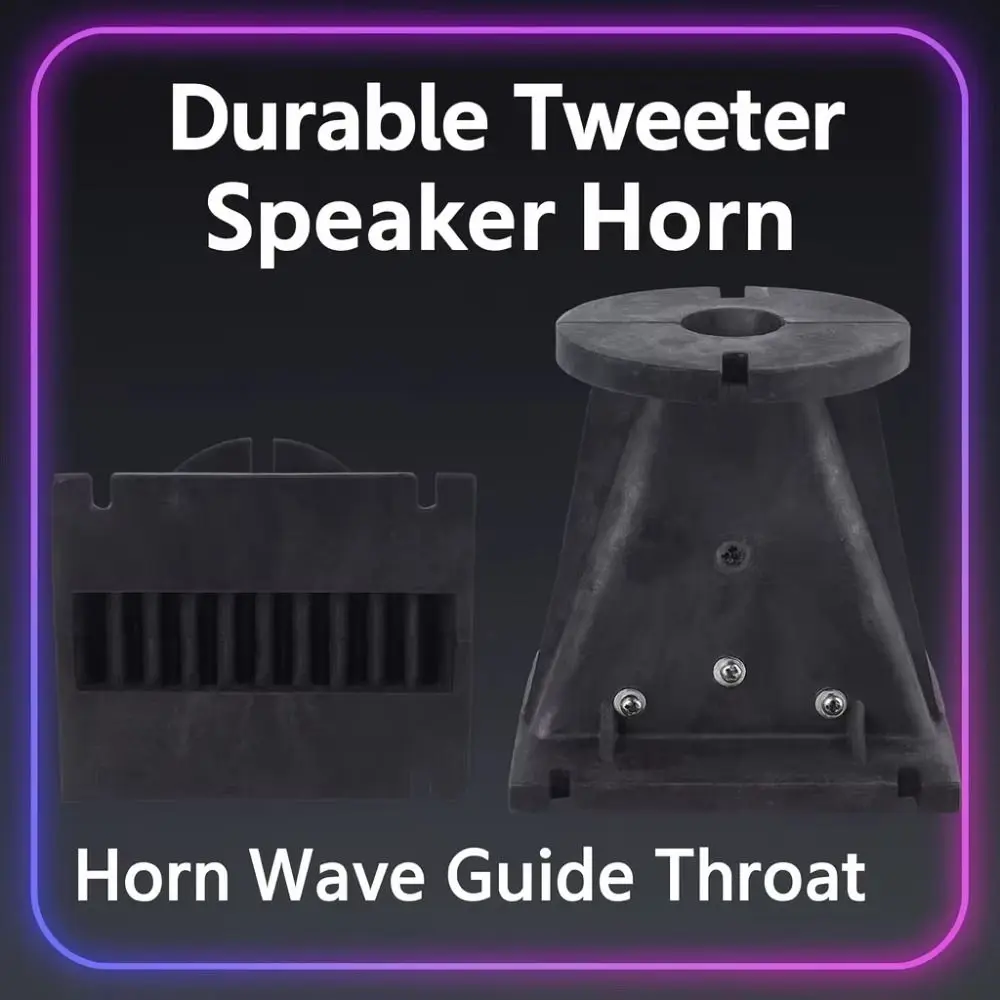 1Pcs Plastic Tweeter Horn Wave Guide Wide Coverage Angle Throat DJ Speaker Tweeter Horn Black Public Address Speaker