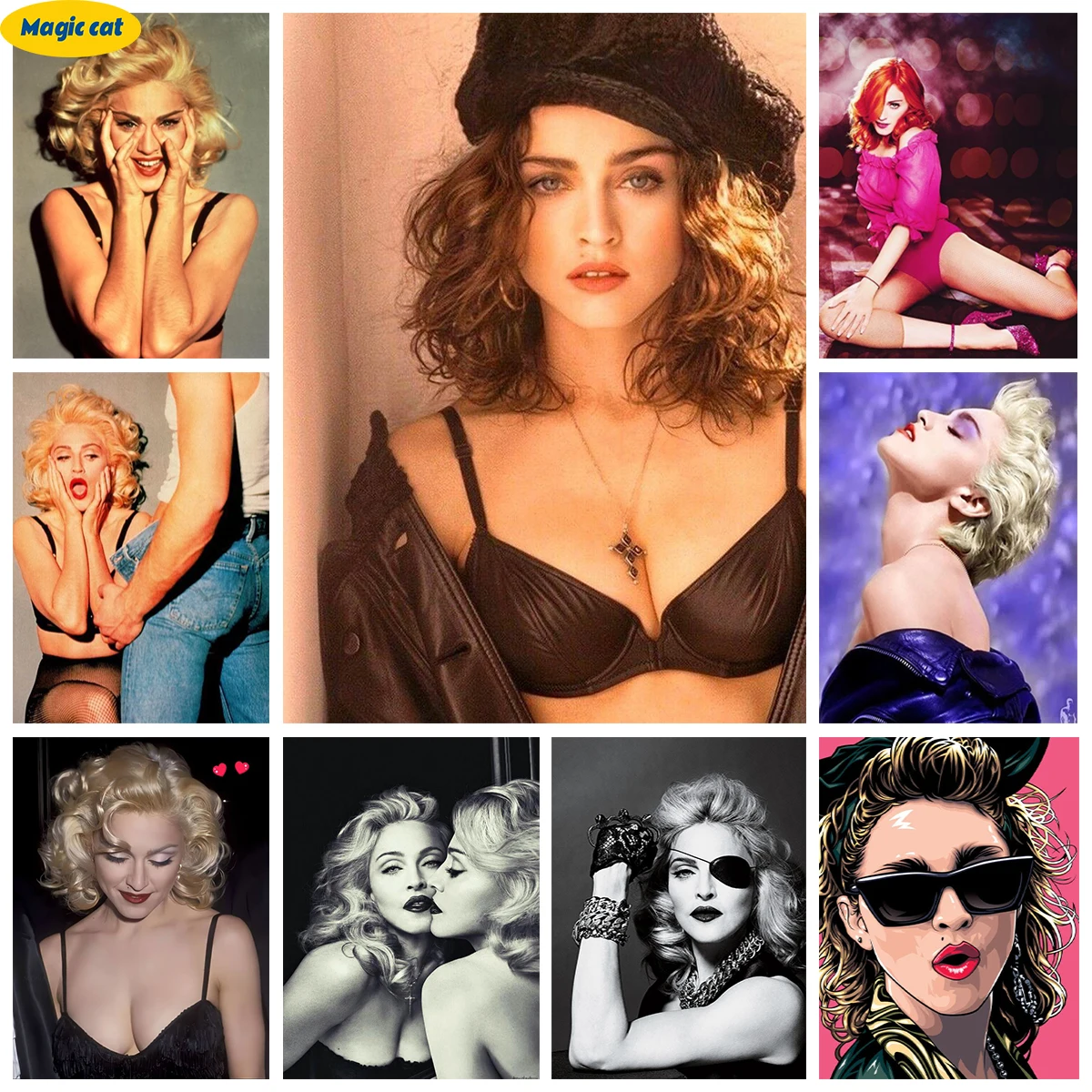 

For Madonna Ciccone 5D Diamond Painting Musicians Poster Diamond Embroidery Pop Singer Mosaic Mural Home Decor Diy