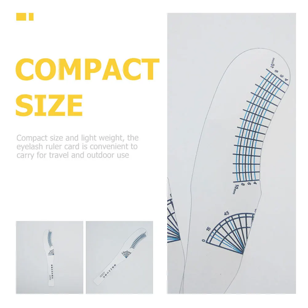 

10Pcs Eyelash Ruler Compact Lash Measuring Tool Eyelashes Length Curling Degree Lash Tweezers Essentials Eyelash Ruler