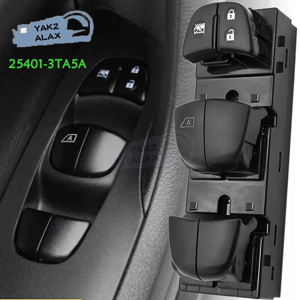 25401-3TA5A 25401-3SH0A para Nissan Sentra Leaf Altima Frontier Rogue 2013-2018, Botón Interruptor de Control de Ventana Principal del Lado del Conductor